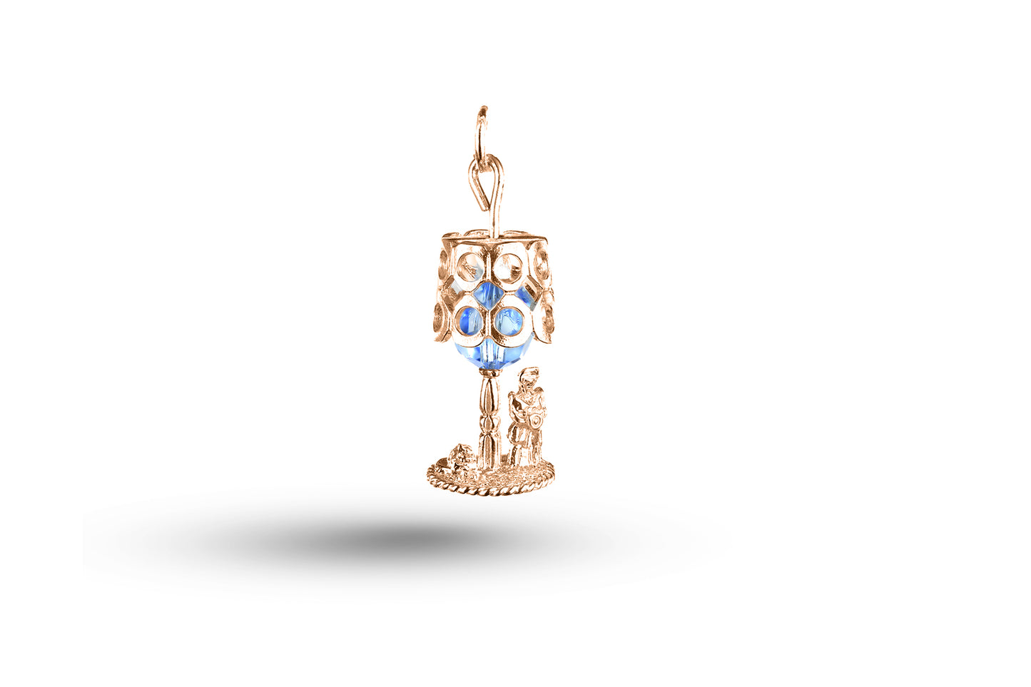 Rose gold Lady on Table Lamp charm.