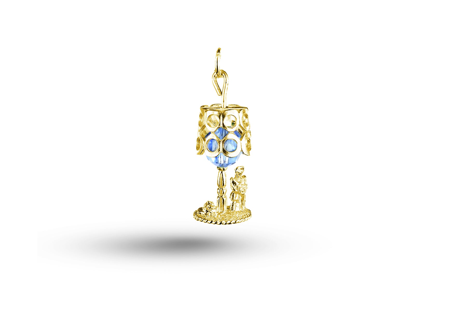 Yellow gold Lady on Table Lamp charm.