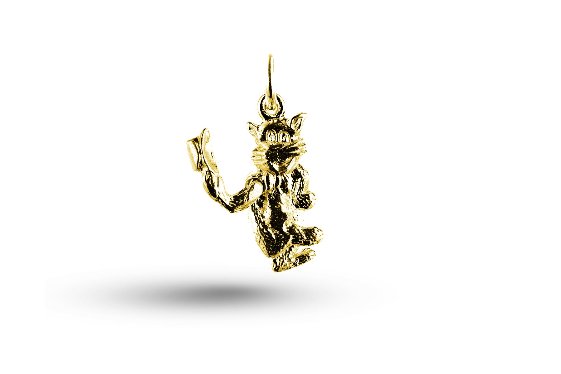Luxury yellow gold Cat with Hat charm.