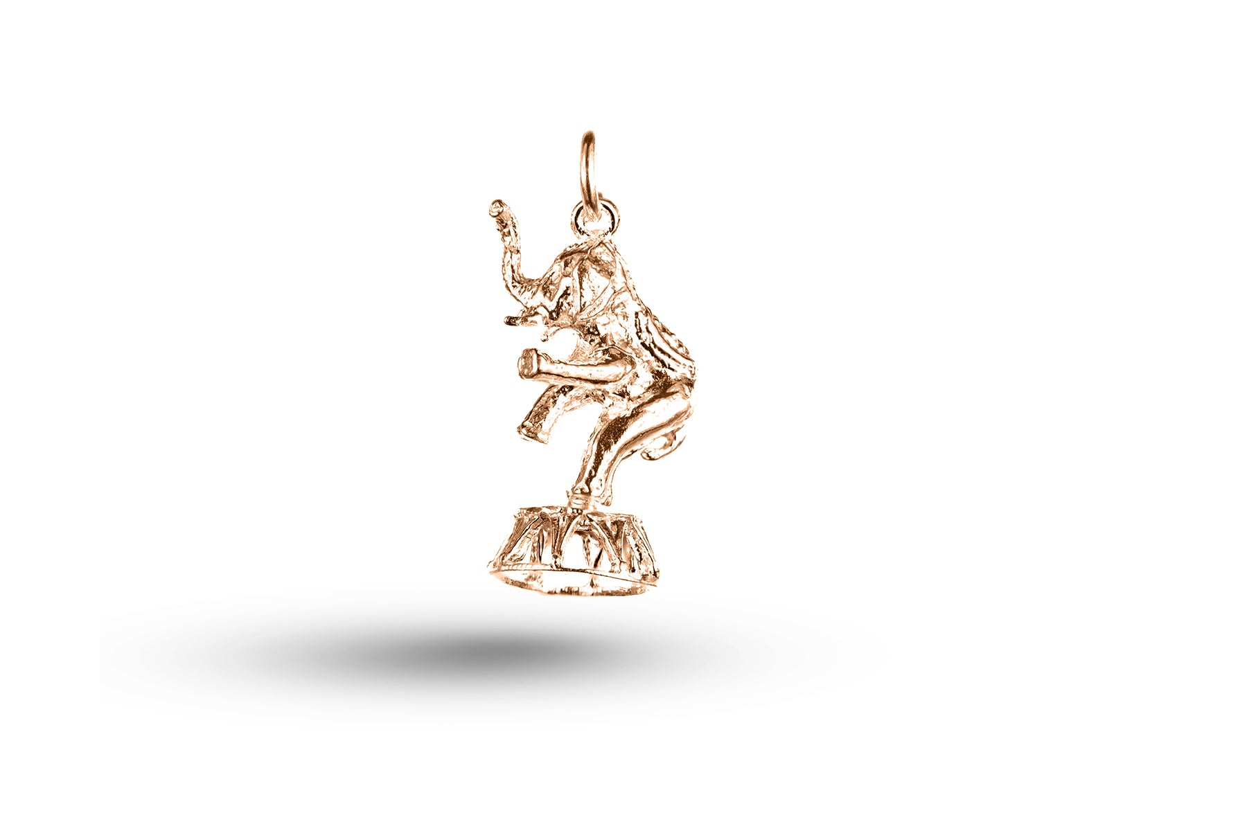 Rose gold Heavy Elephant on Stand charm.