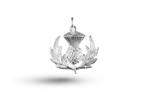 White gold Heavy Thistle charm.