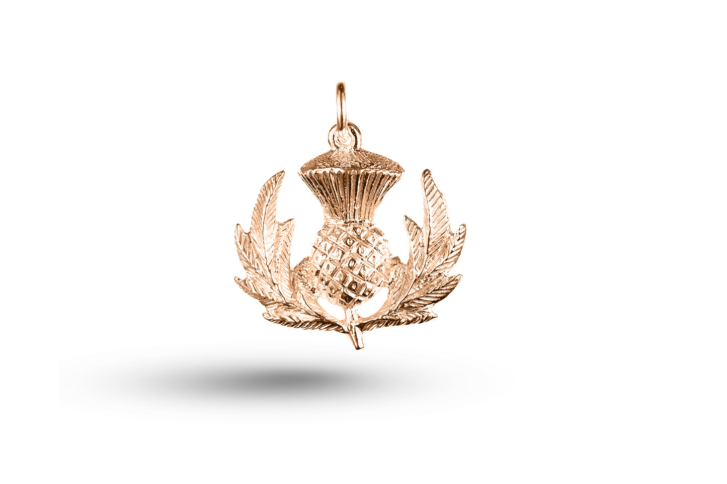 Rose gold Heavy Thistle charm.