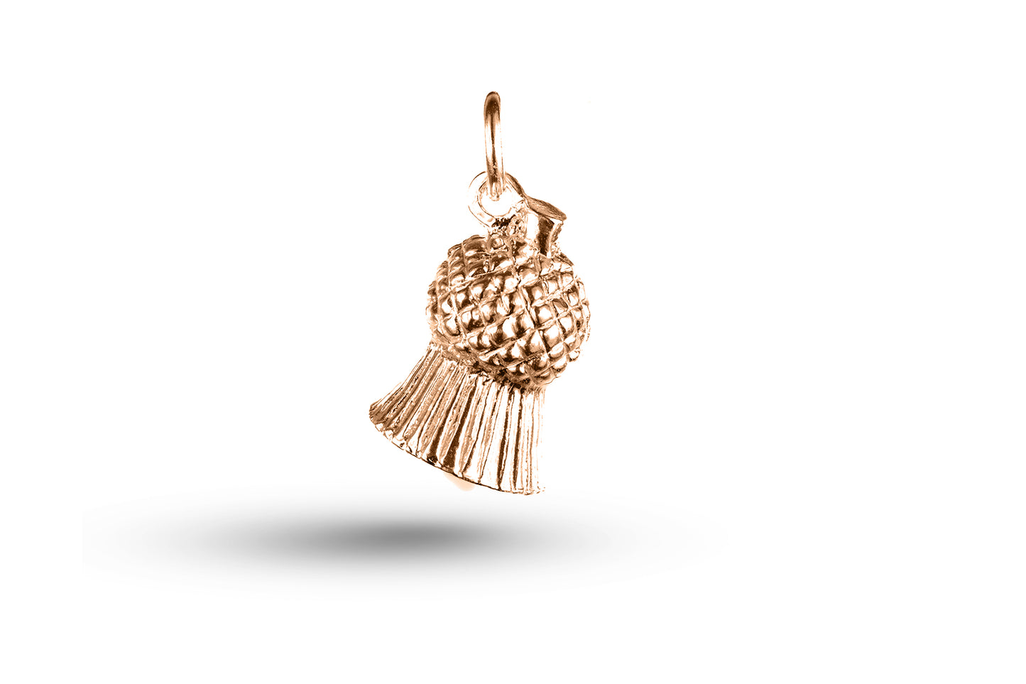 Rose gold Thistle Head charm.