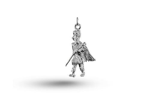 White gold Scotsman and Baton charm.