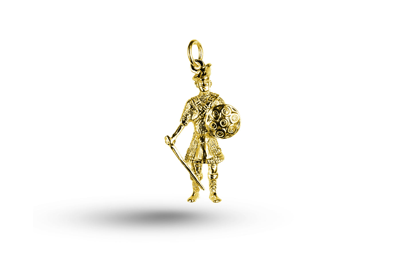 Yellow gold Heavy Scottish Warrior charm.