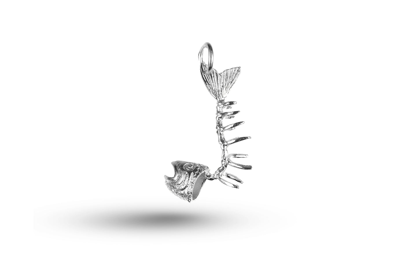 White gold Fish Bone charm.