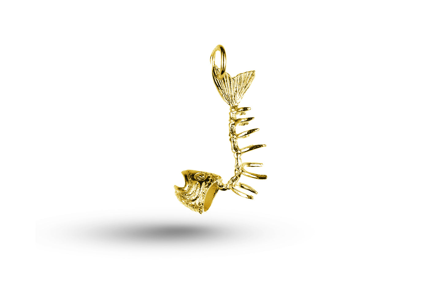 Yellow gold Fish Bone charm.