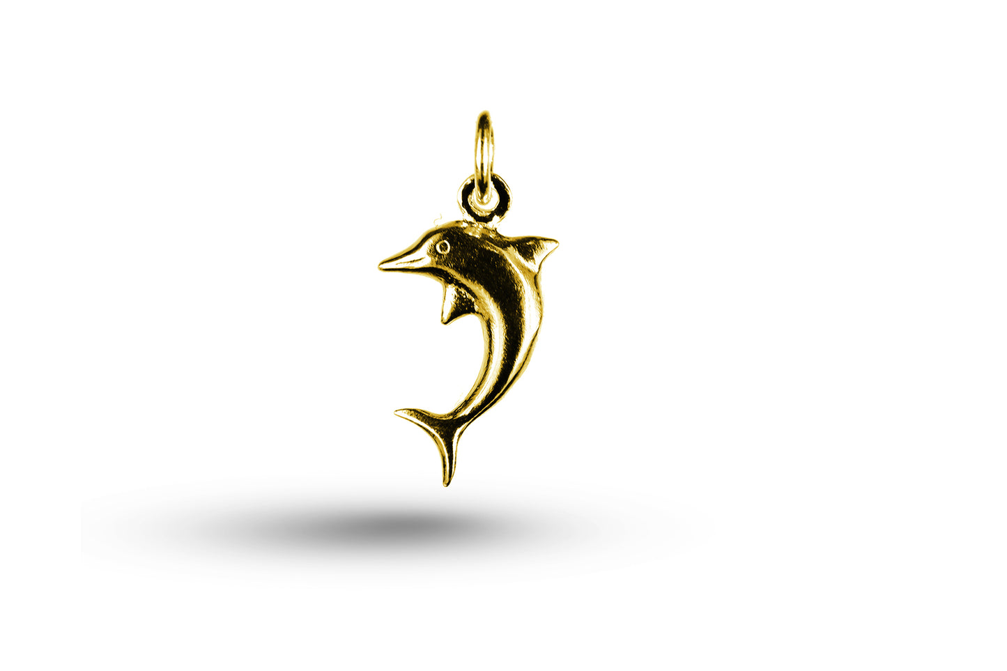 Yellow gold Simple Dolphin charm.
