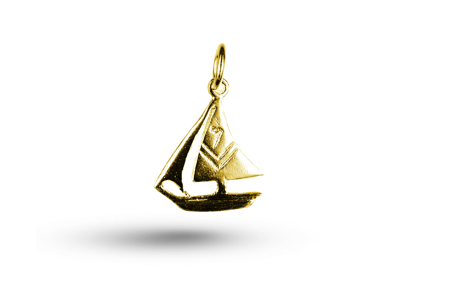 Yellow gold Sailing Yacht charm.