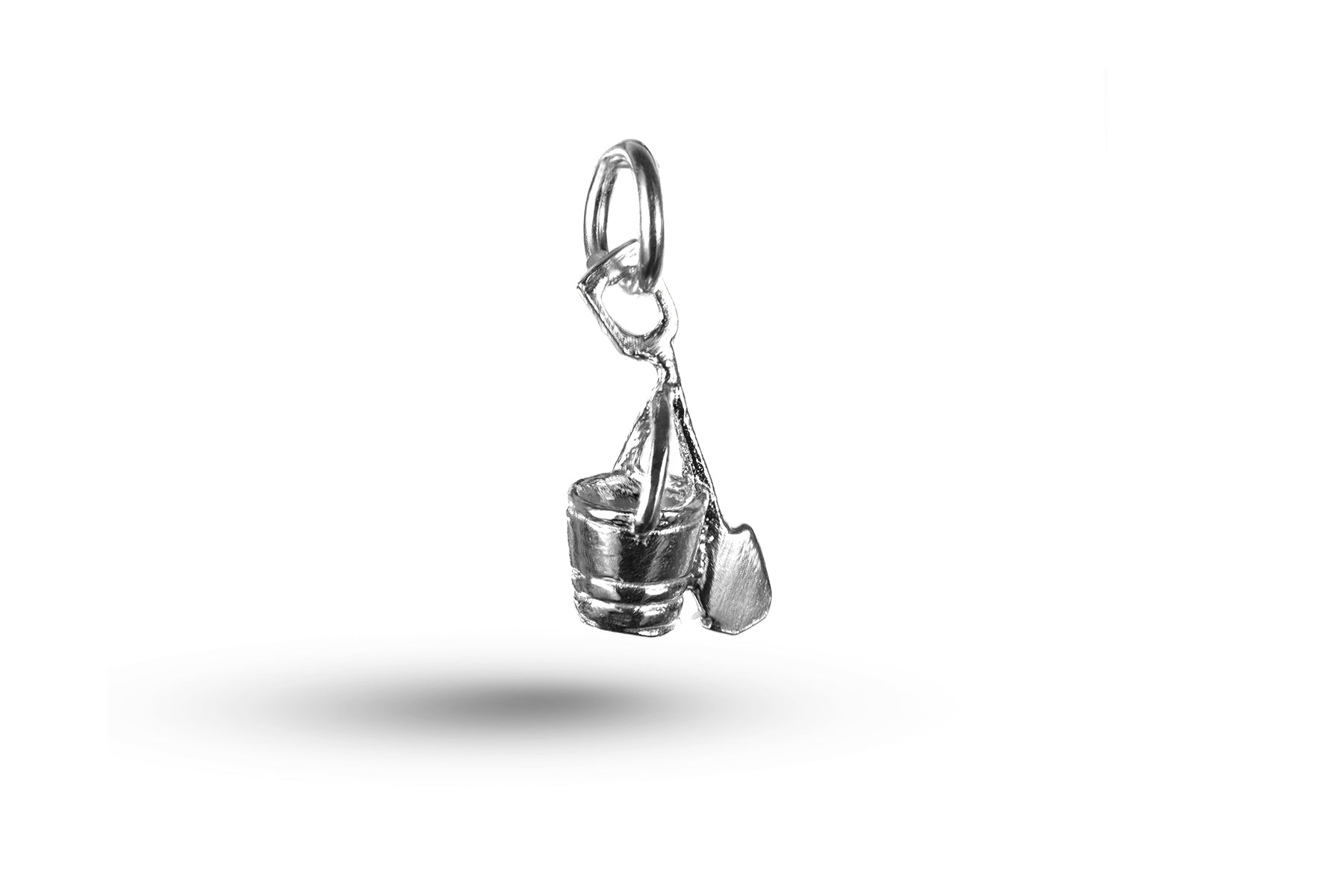 Luxury white gold Bucket and Spade charm.