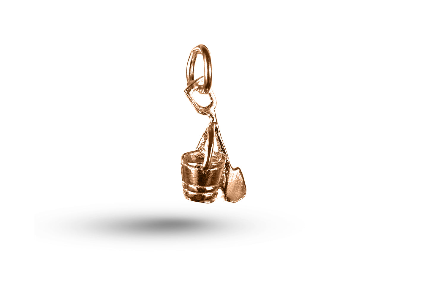 Luxury rose gold Bucket and Spade charm.