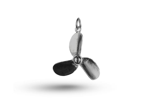 White gold Ships Propeller charm.