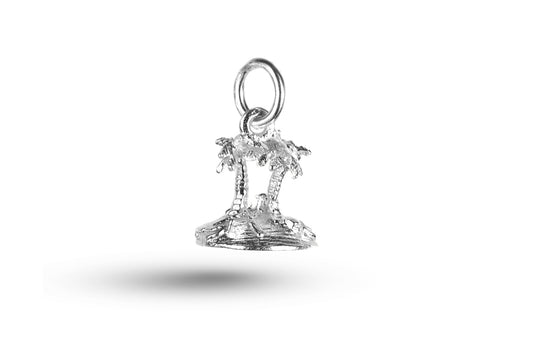 White gold Island charm.
