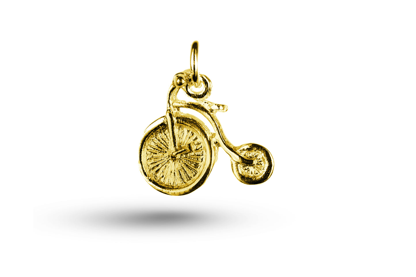 Yellow gold Penny Farthing Bike charm.
