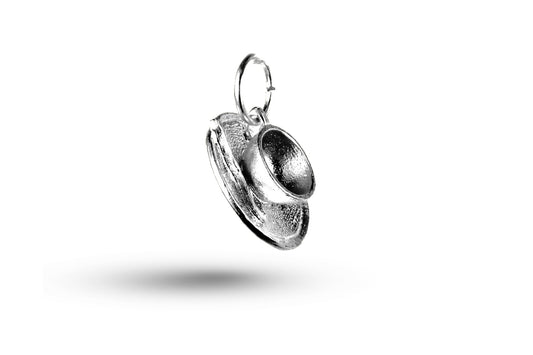 White gold Teacup and Saucer charm.