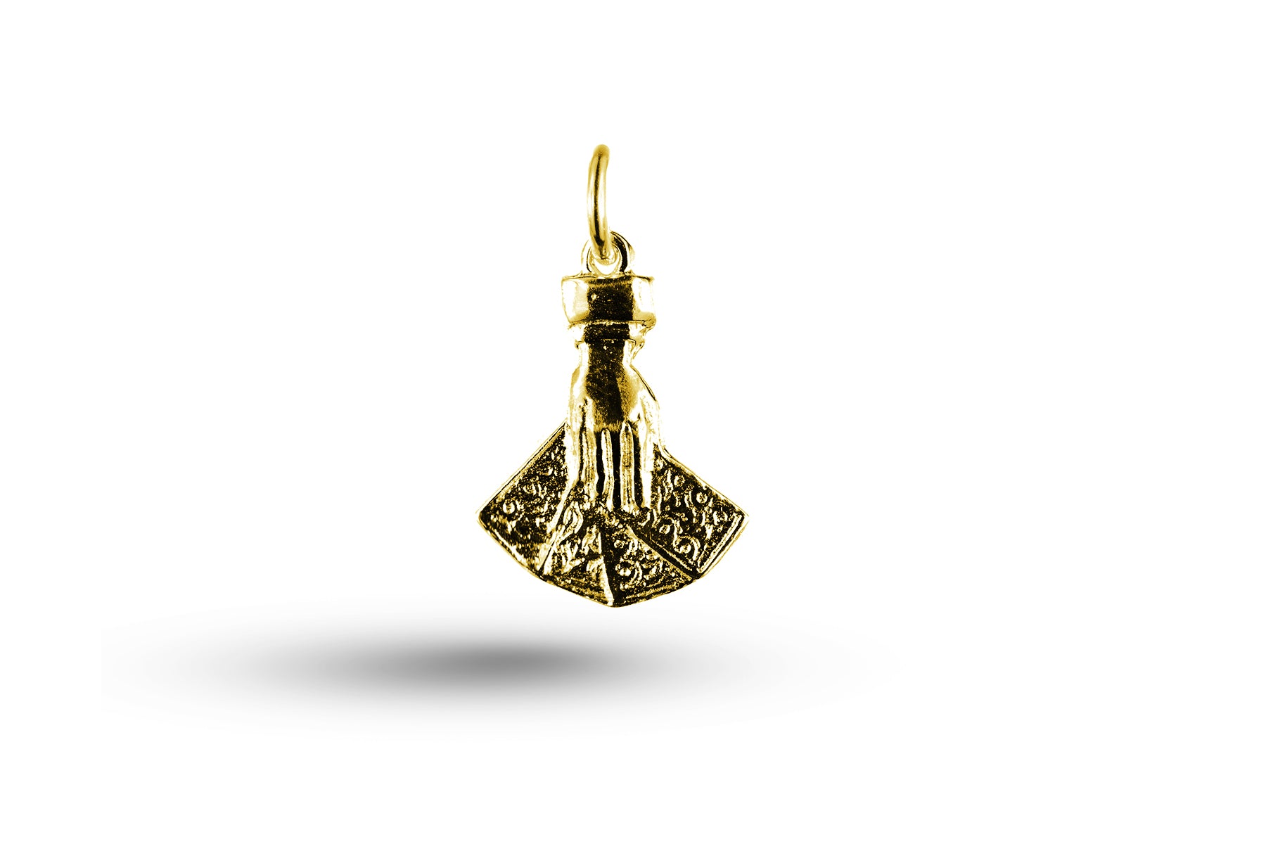 Yellow gold Hand Holding Cards charm.