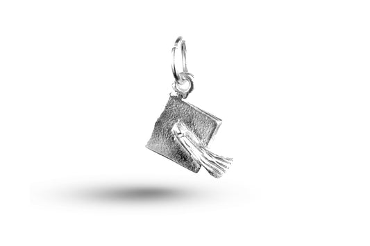 White gold Graduation Mortarboard charm.