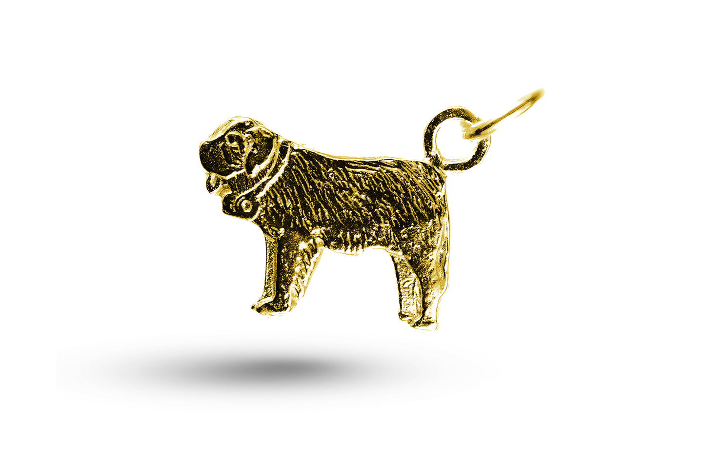 Yellow gold St Bernard Dog charm.