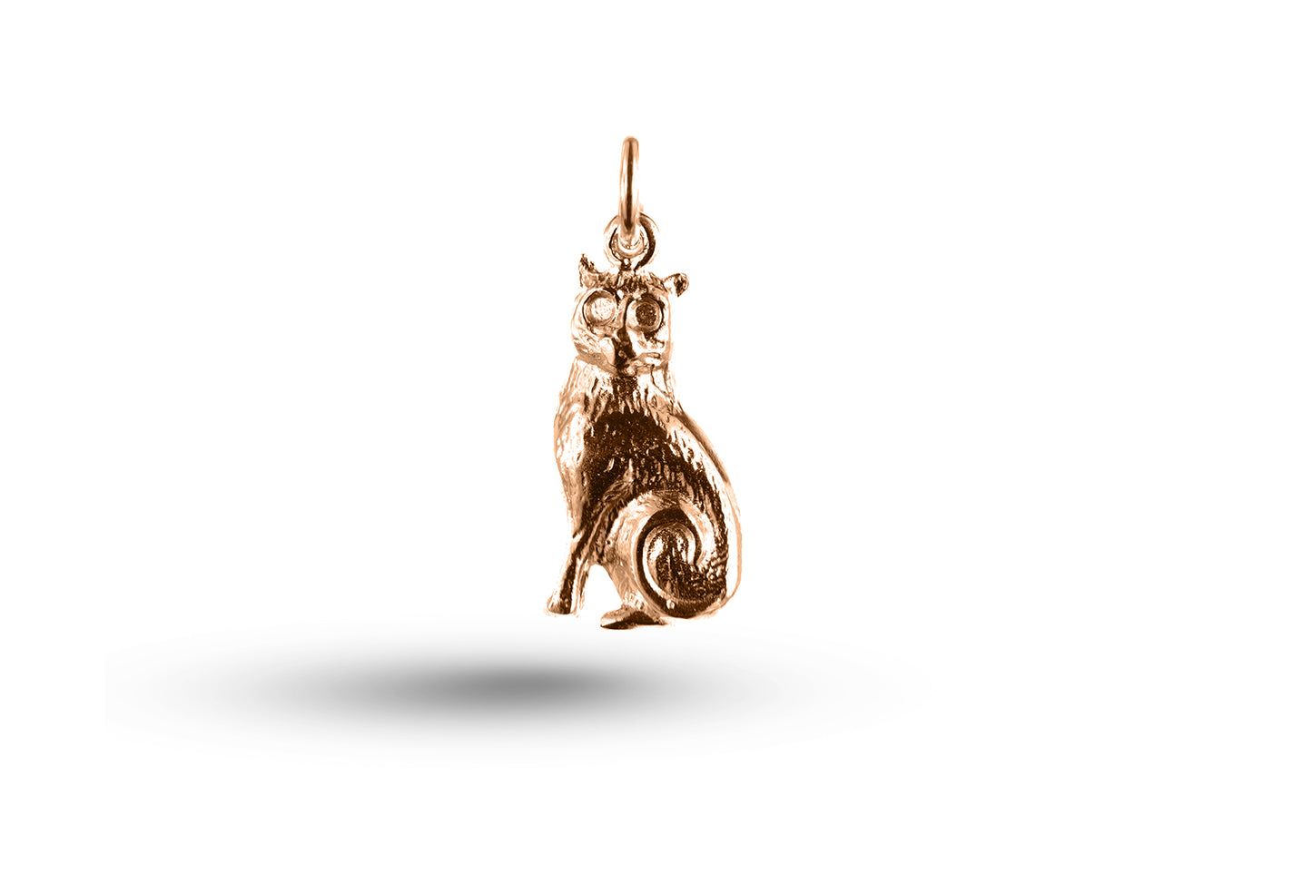 Rose gold Curly Tailed Cat Charm.