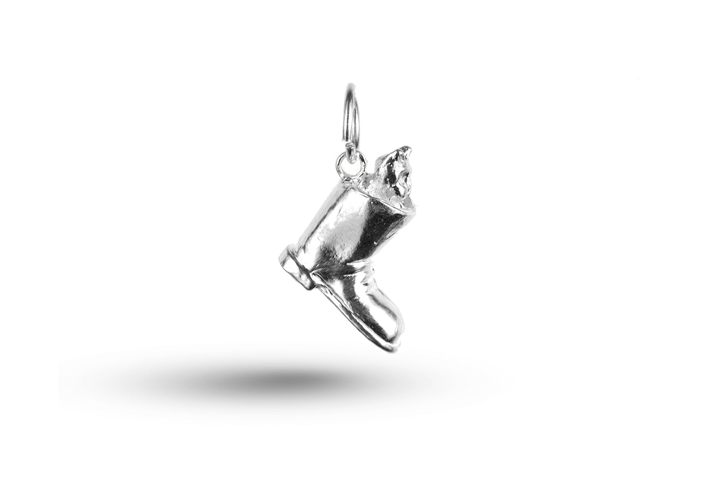Luxury white gold Cat in Boot charm.
