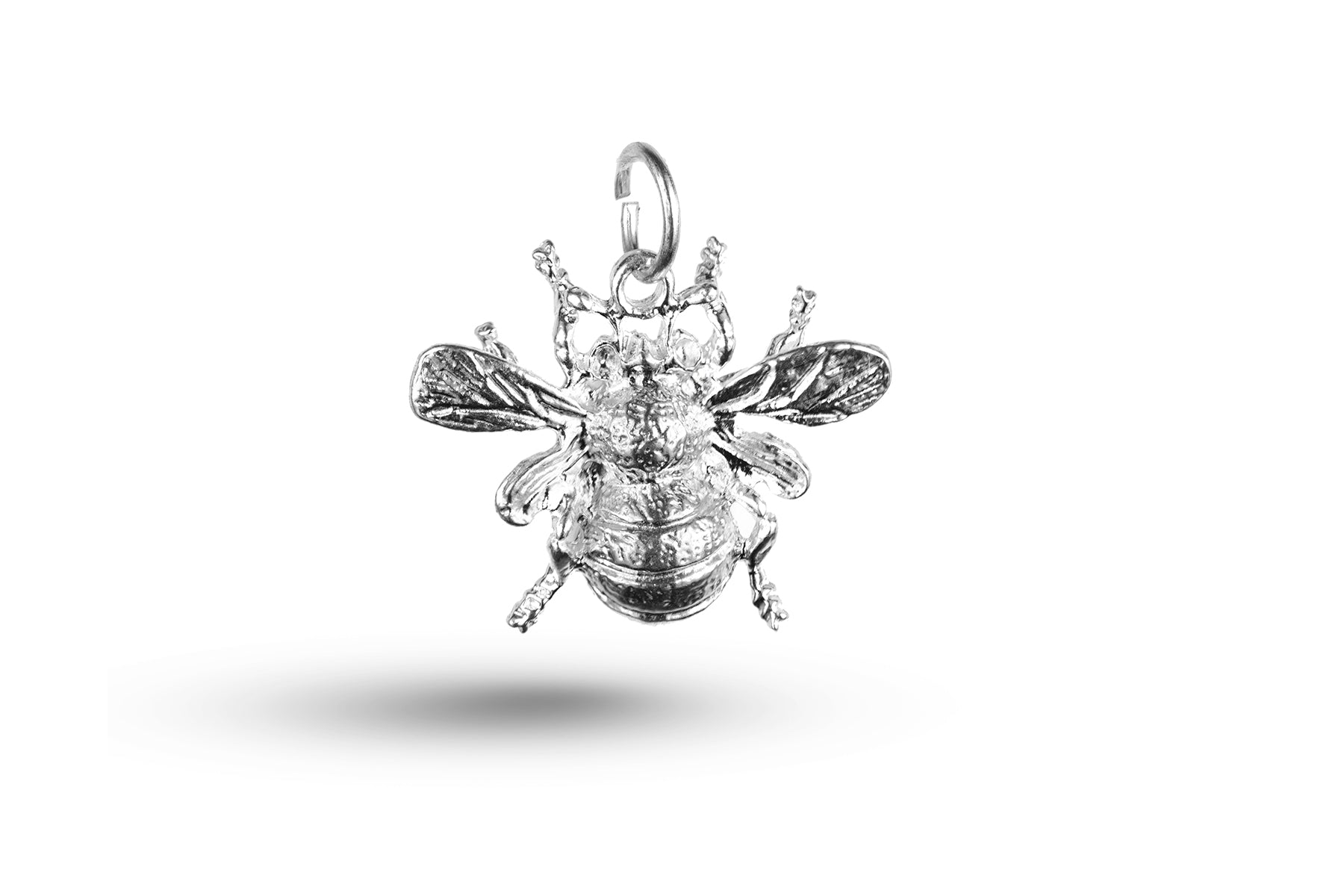 Luxury white gold bee charm.