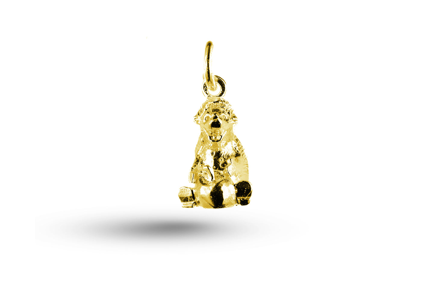 Yellow gold Hedgehog and Apple charm.