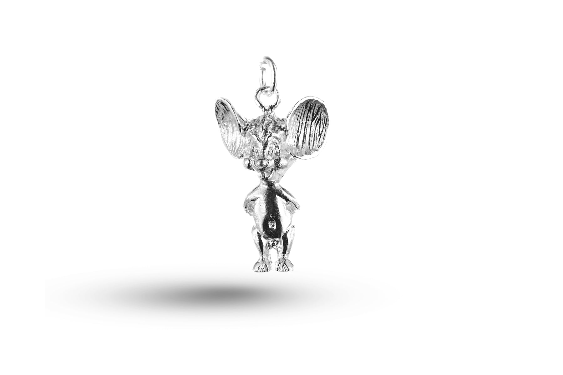 Luxury white gold Big Ears Large Mouse charm.