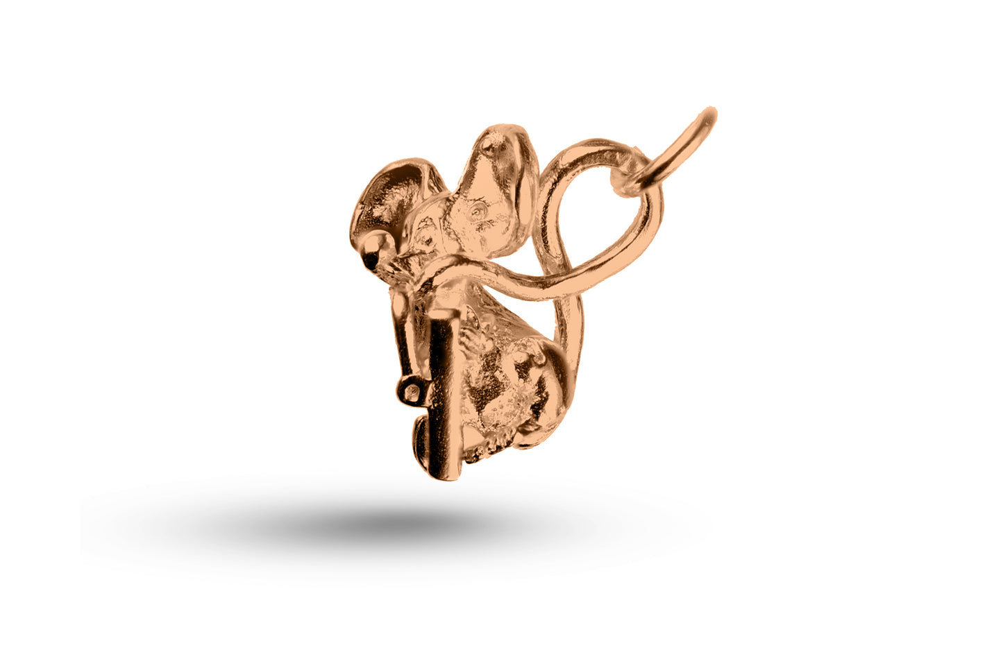 Rose gold Mouse with Mousetrap charm.