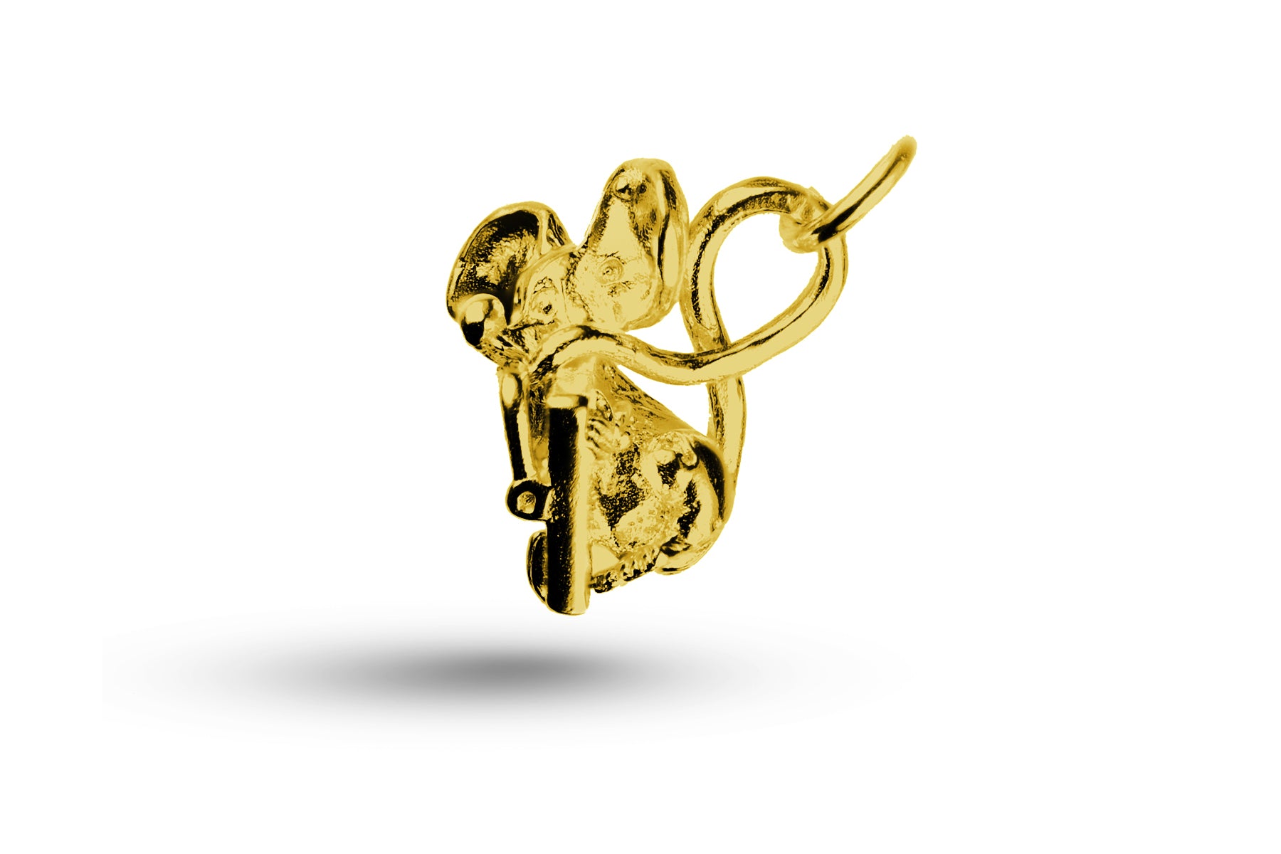 Yellow gold Mouse with Mousetrap charm.