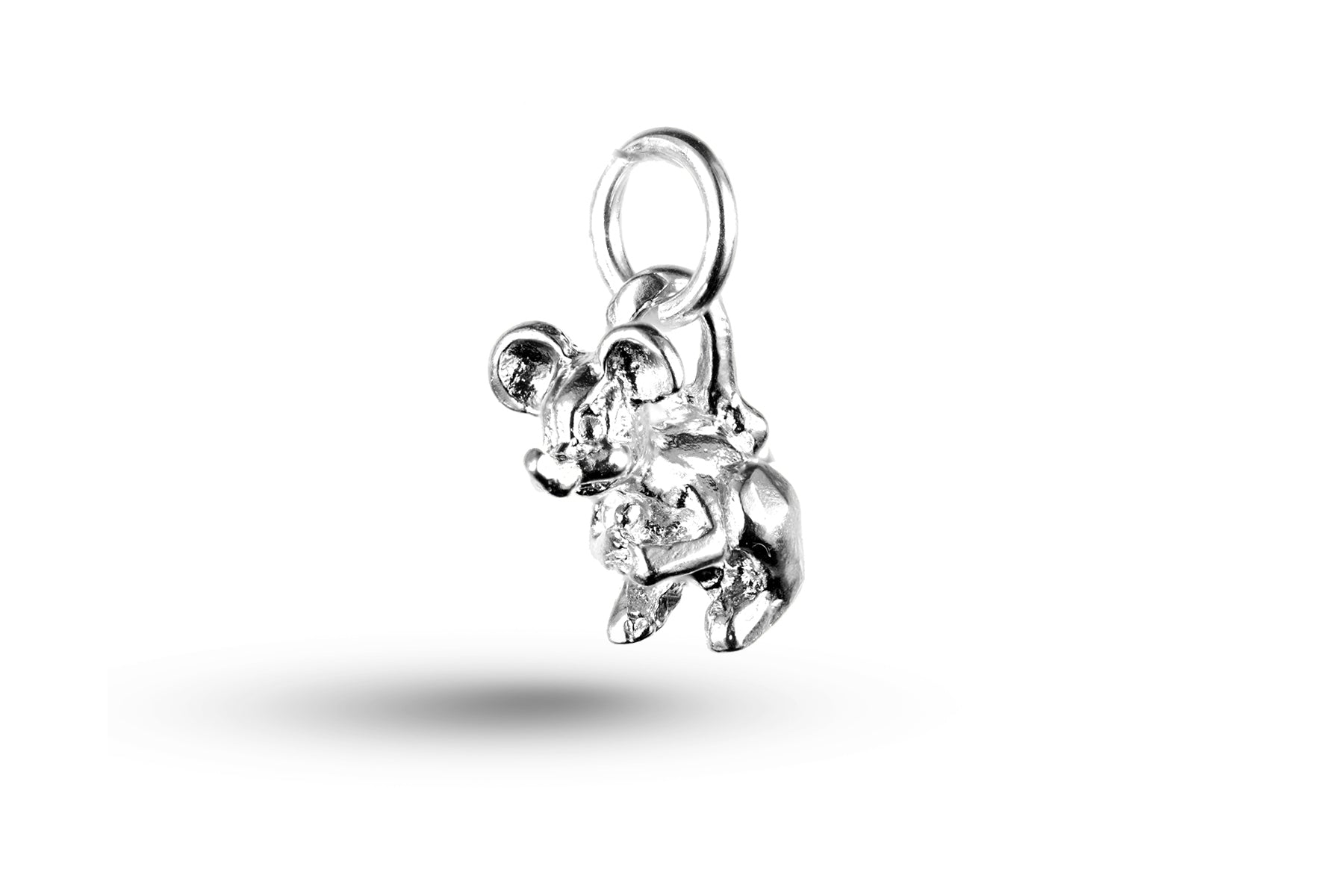 White gold Crouching Mouse Charm.