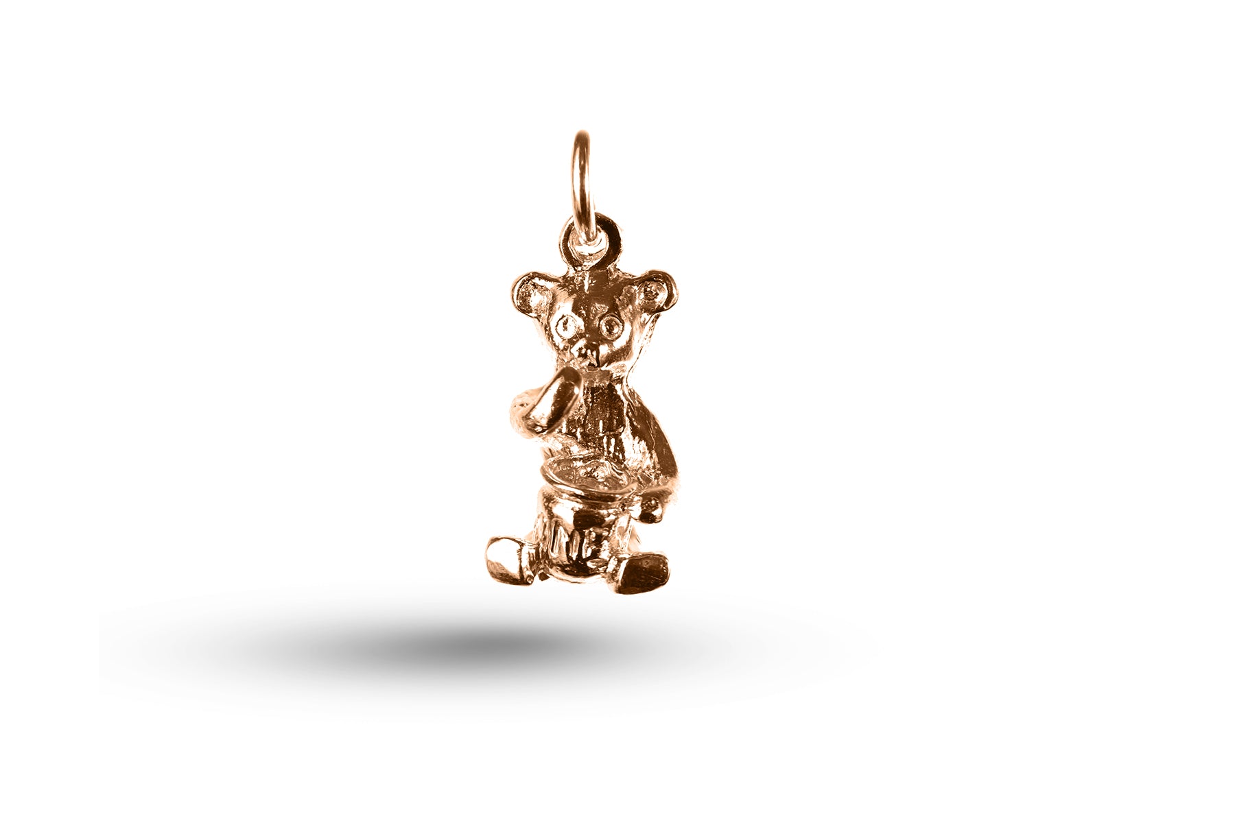 Rose gold Teddy with Honey Pot charm.