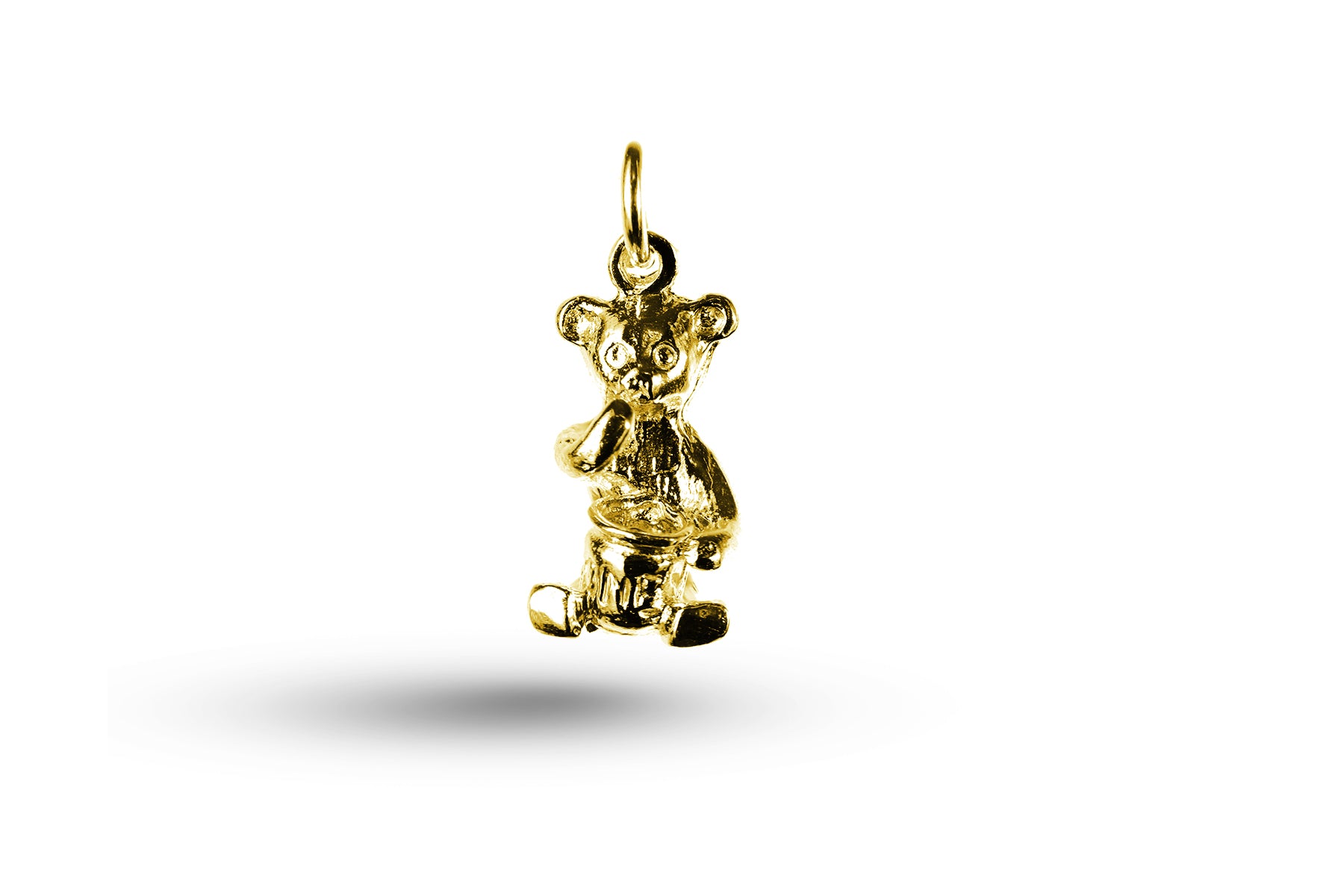 Yellow gold Teddy with Honey Pot charm.