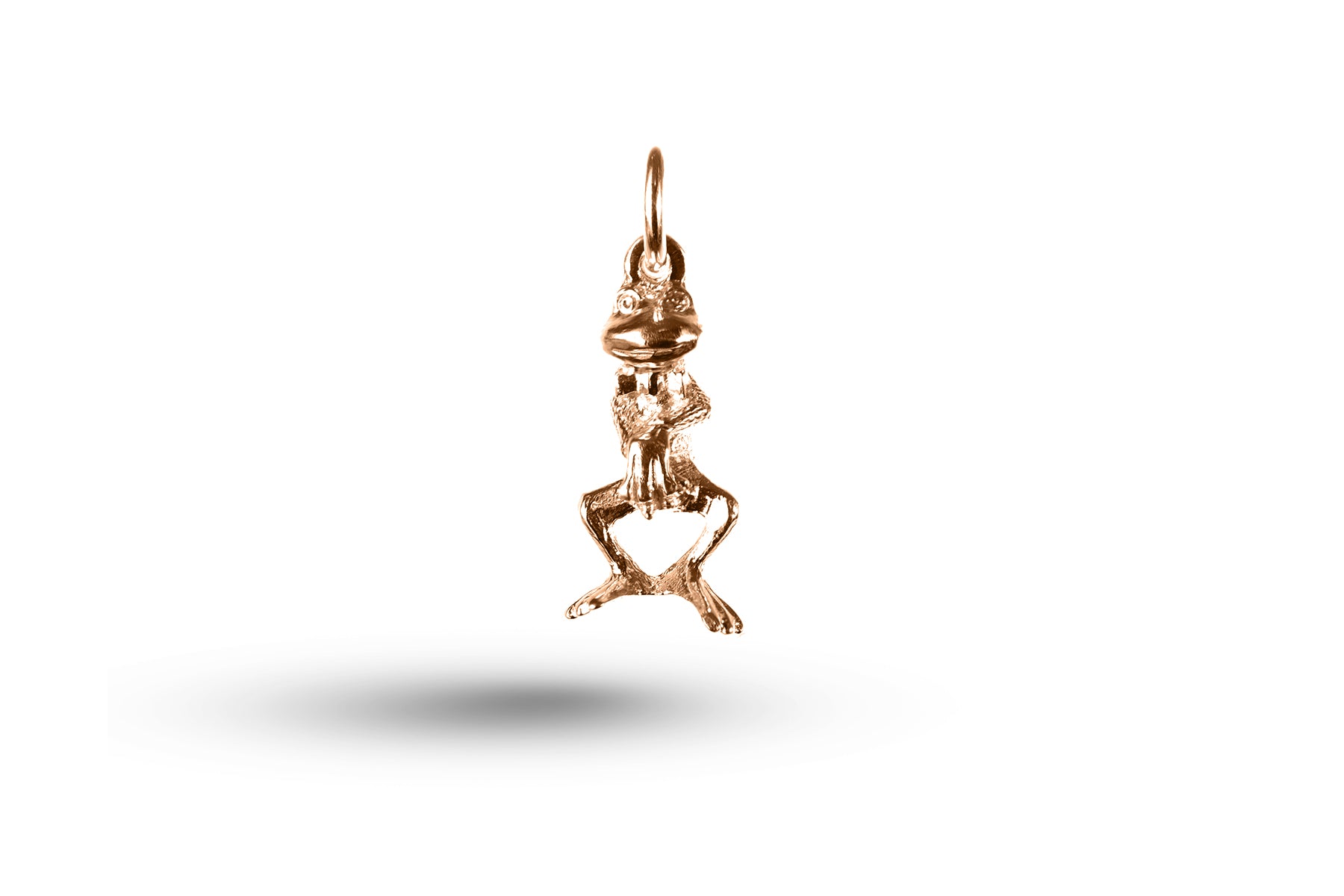 Rose gold Dancing Frog Charm.