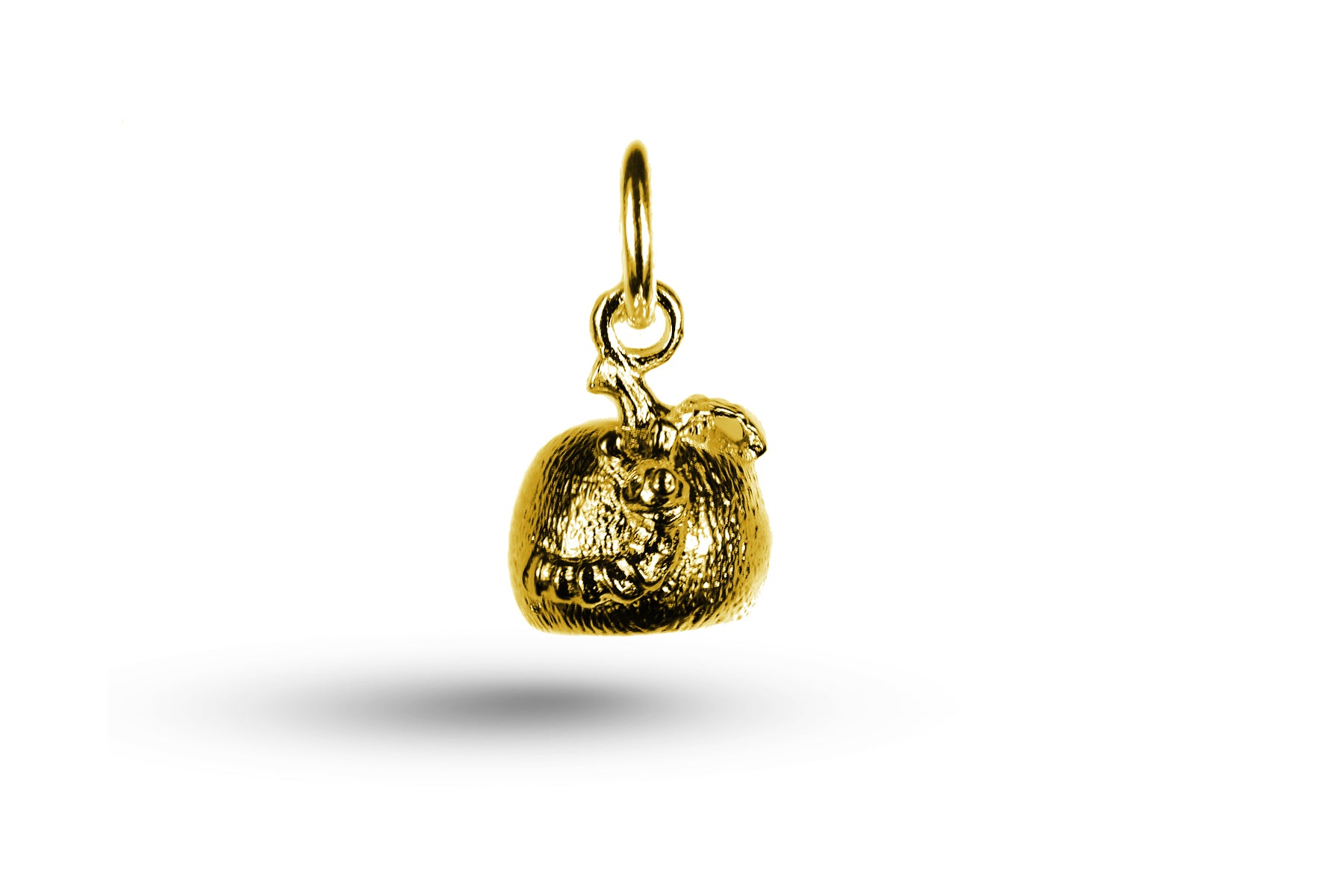 Yellow gold Worm in Apple charm.