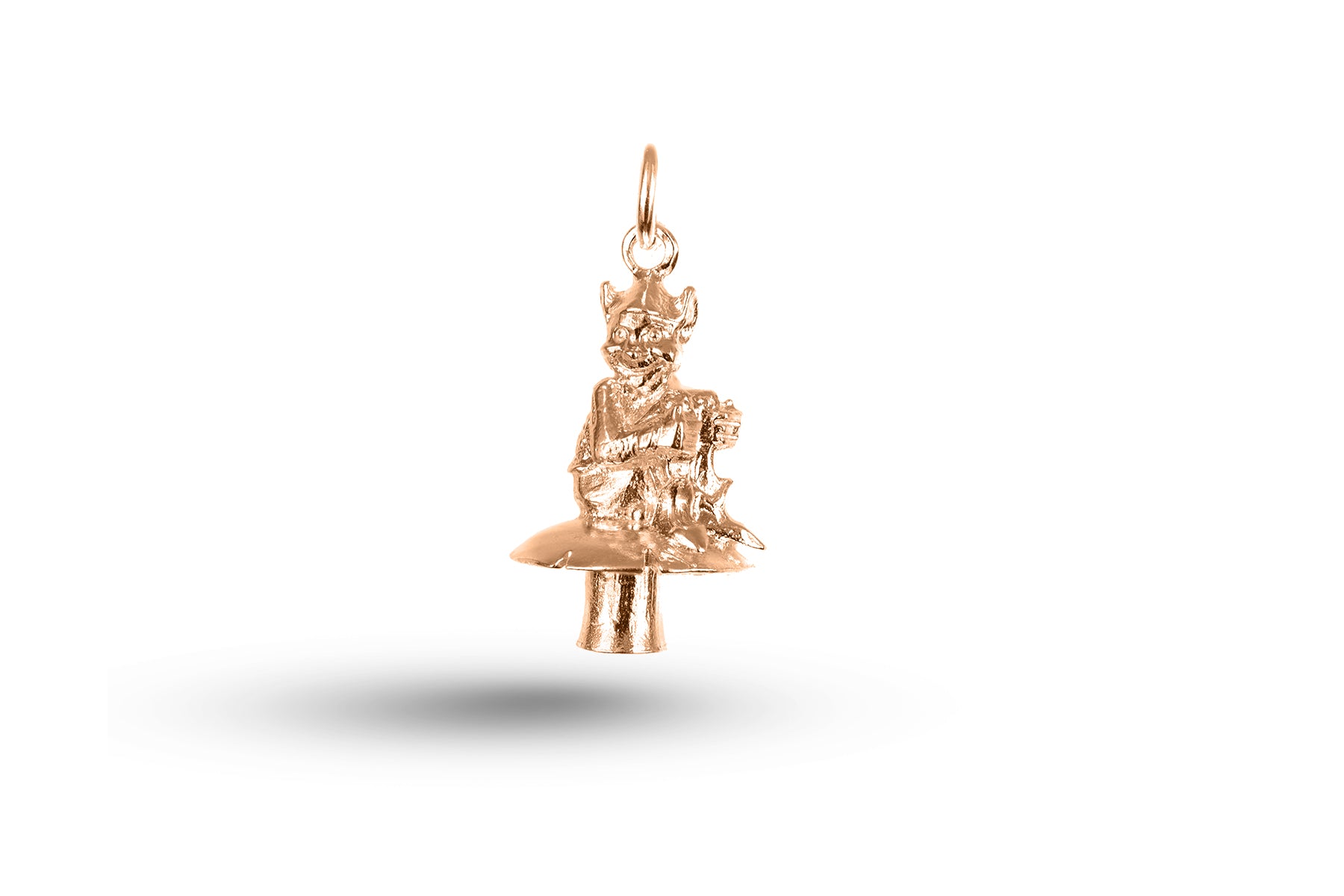 Rose gold Pixie on Toadstool charm.