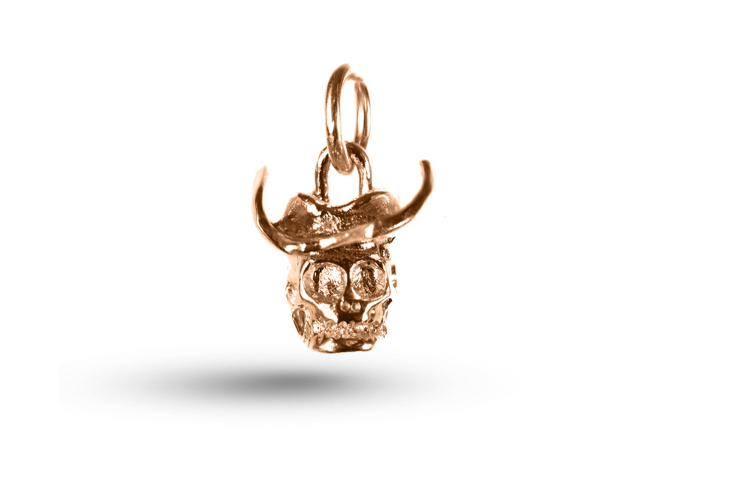 Rose gold Skull with Hat charm.