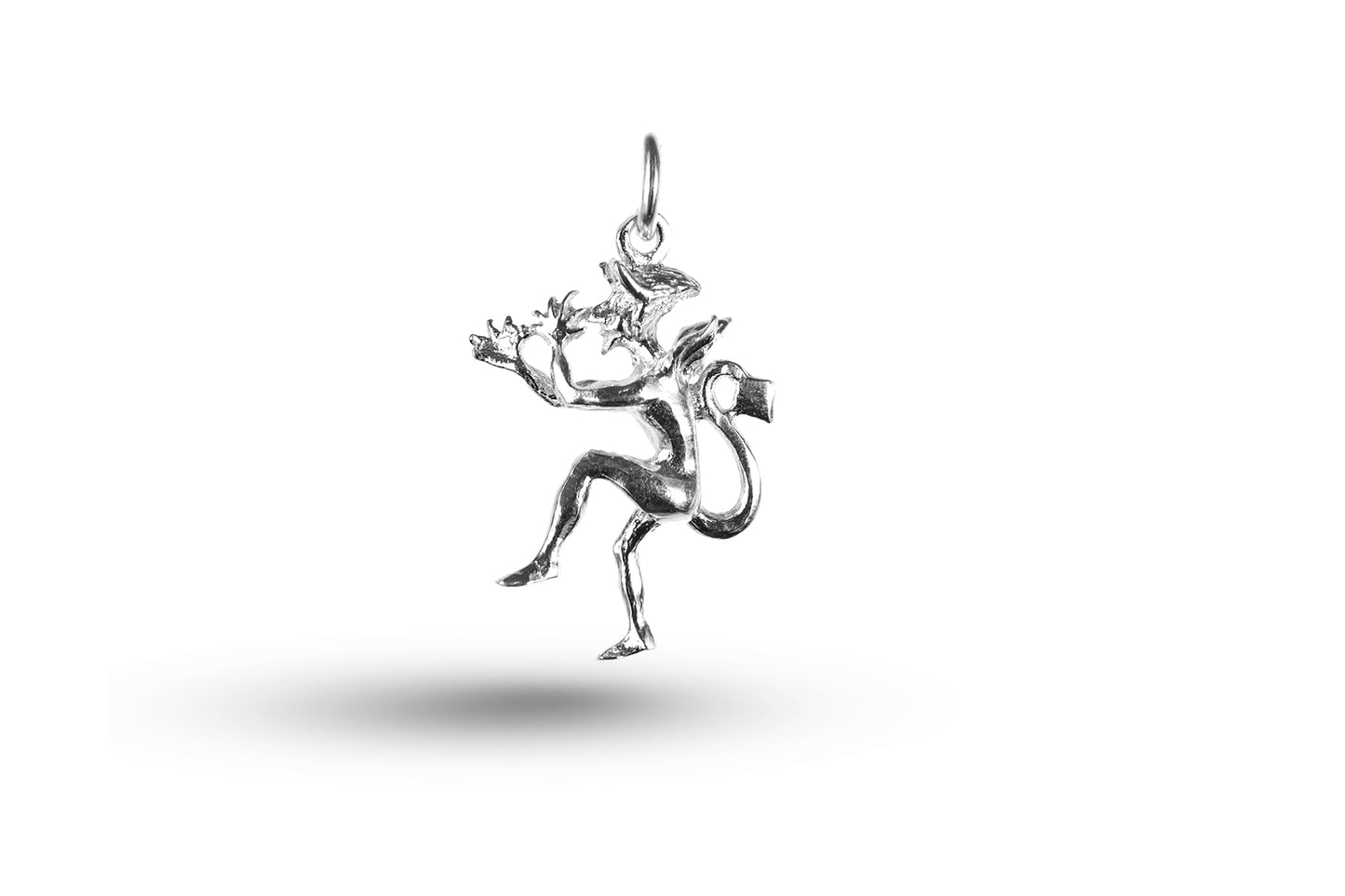 White gold Devil Imp charm.