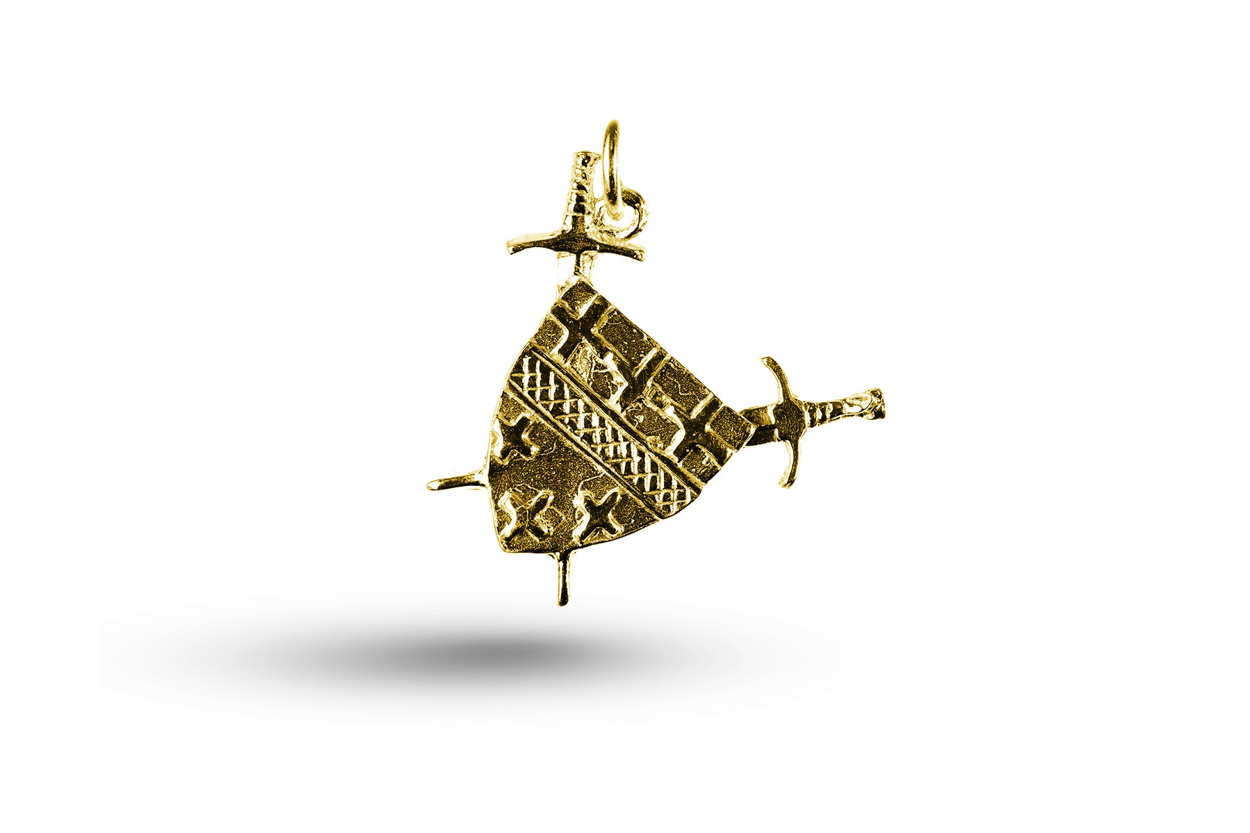Yellow gold Crest and Swords charm.