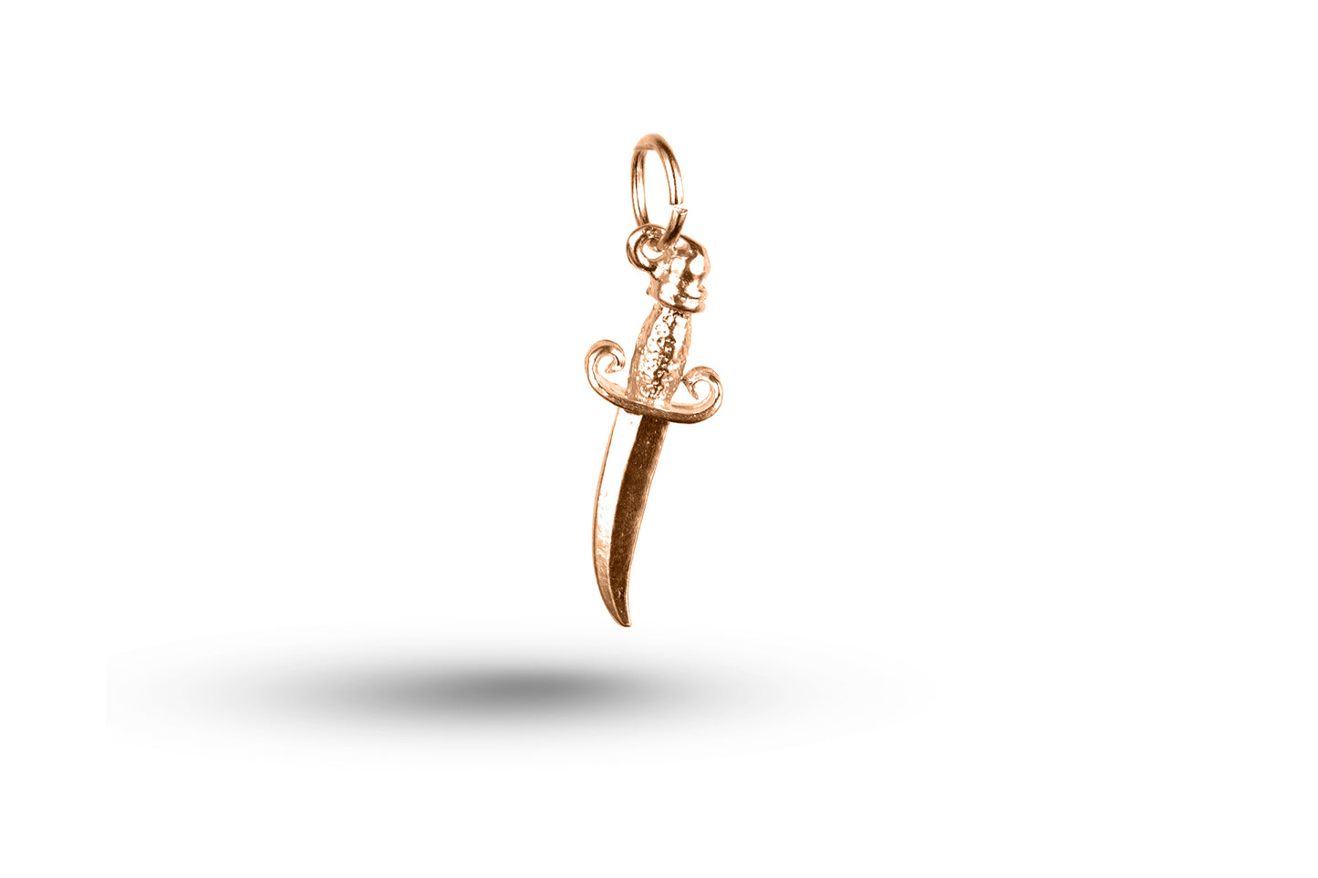 Rose gold Curved Dagger charm.