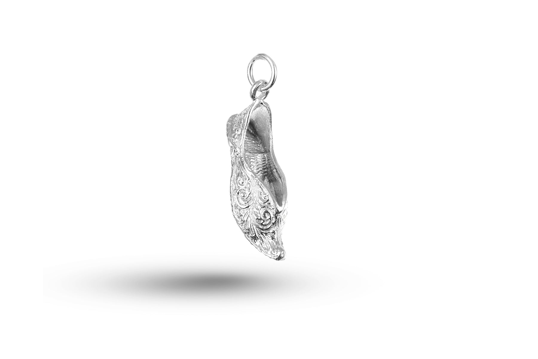 Luxury white gold Alladin's slipper charm.