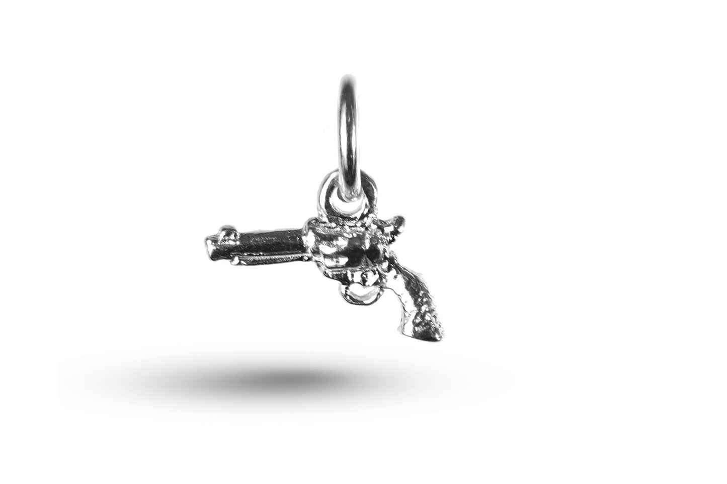 White gold Pistol Gun charm.