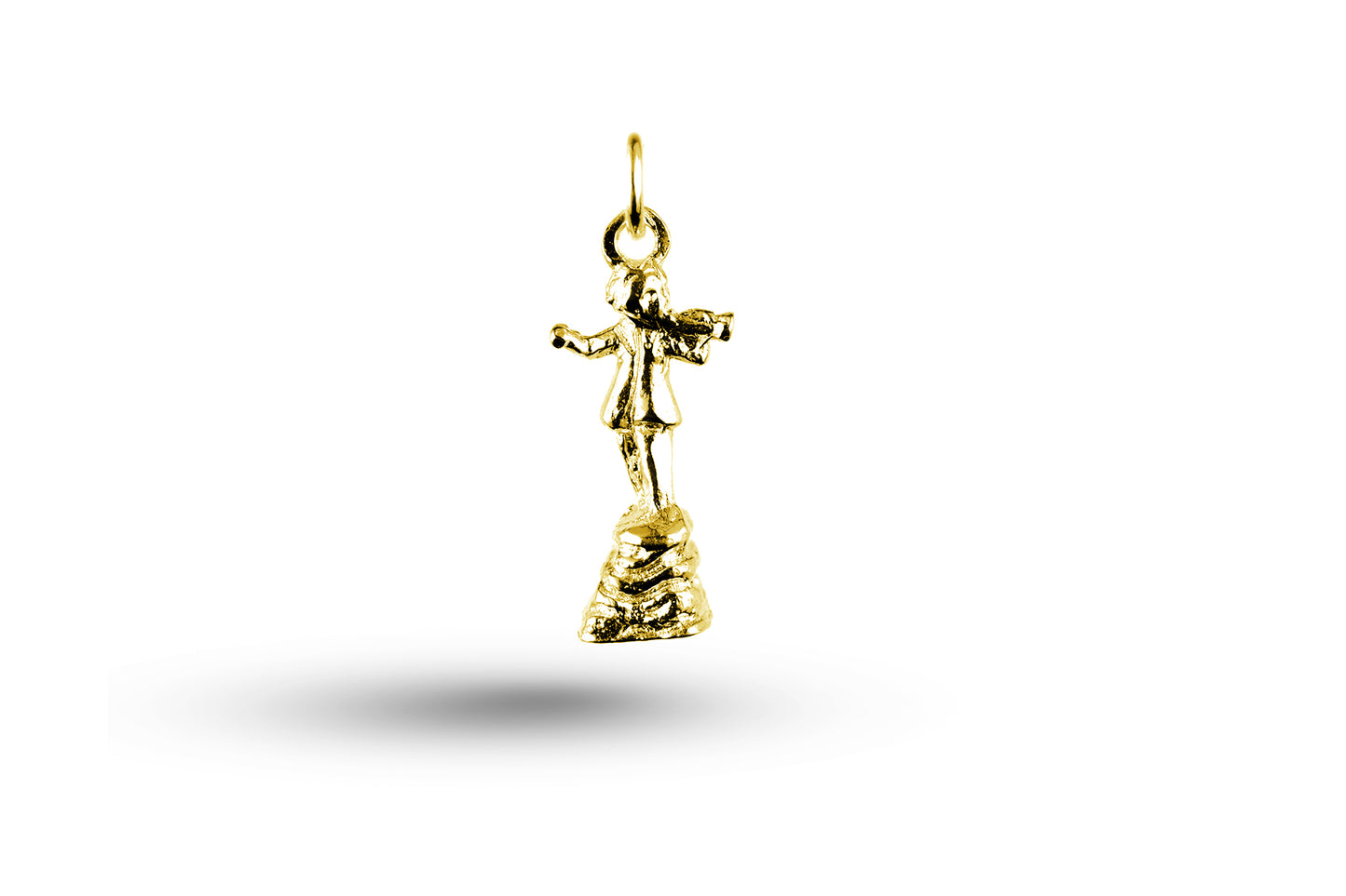 Yellow gold Peter Pan Statue charm.