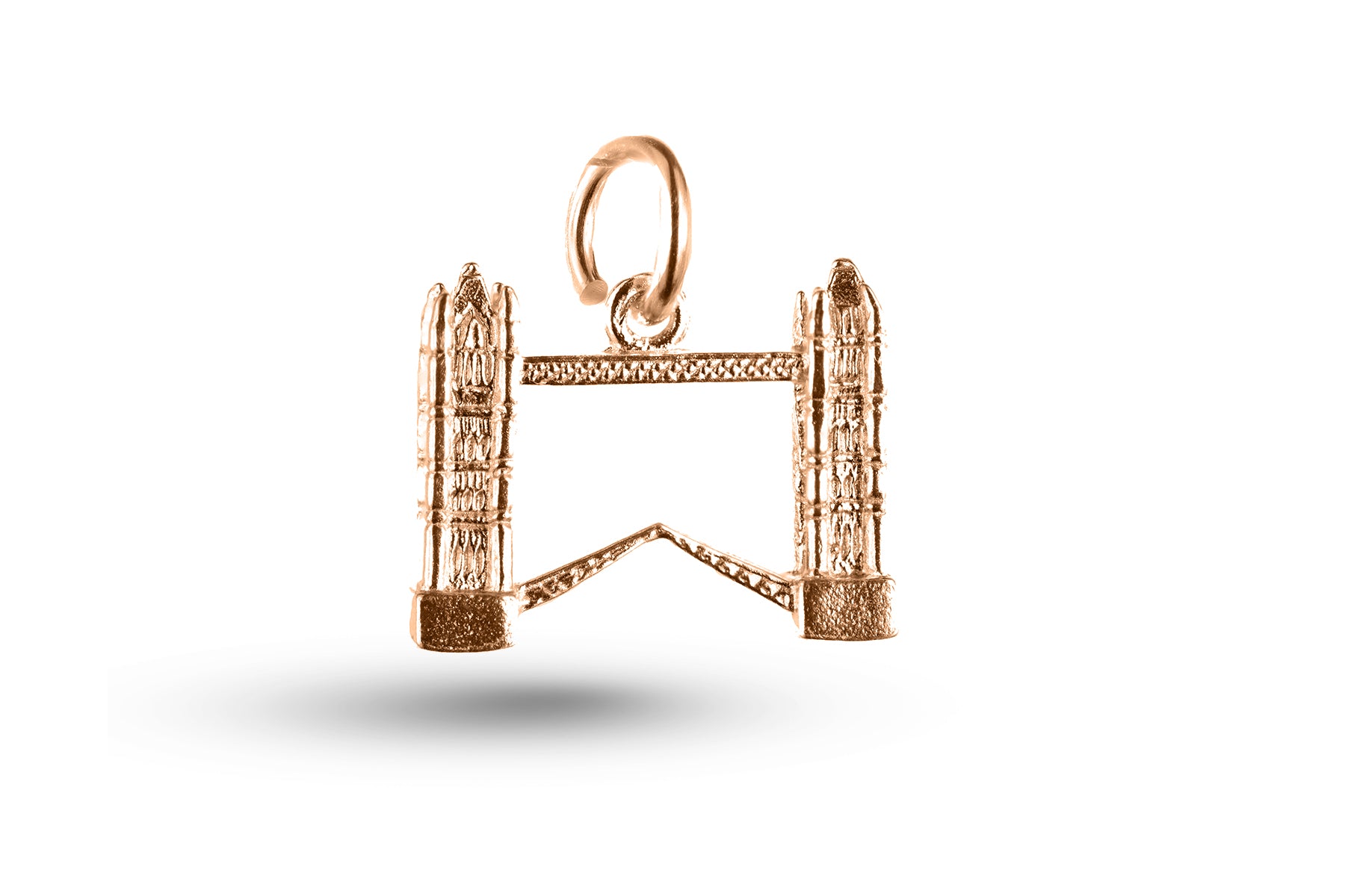 Rose gold Tower Bridge charm.