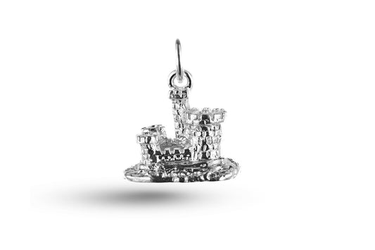Luxury white gold Castle charm.