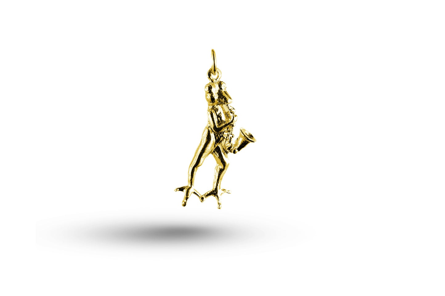 Yellow gold Frog and Saxophone charm.