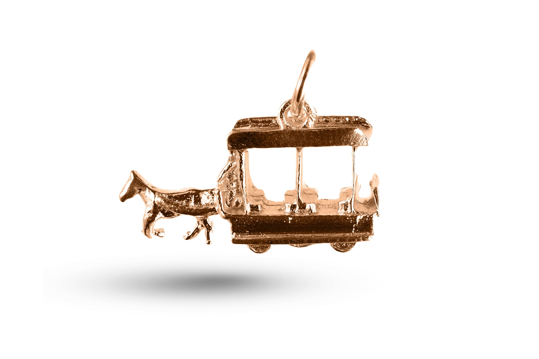 Rose gold Horse Trolly Car charm.