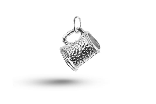 Luxury white gold beer stein charm.