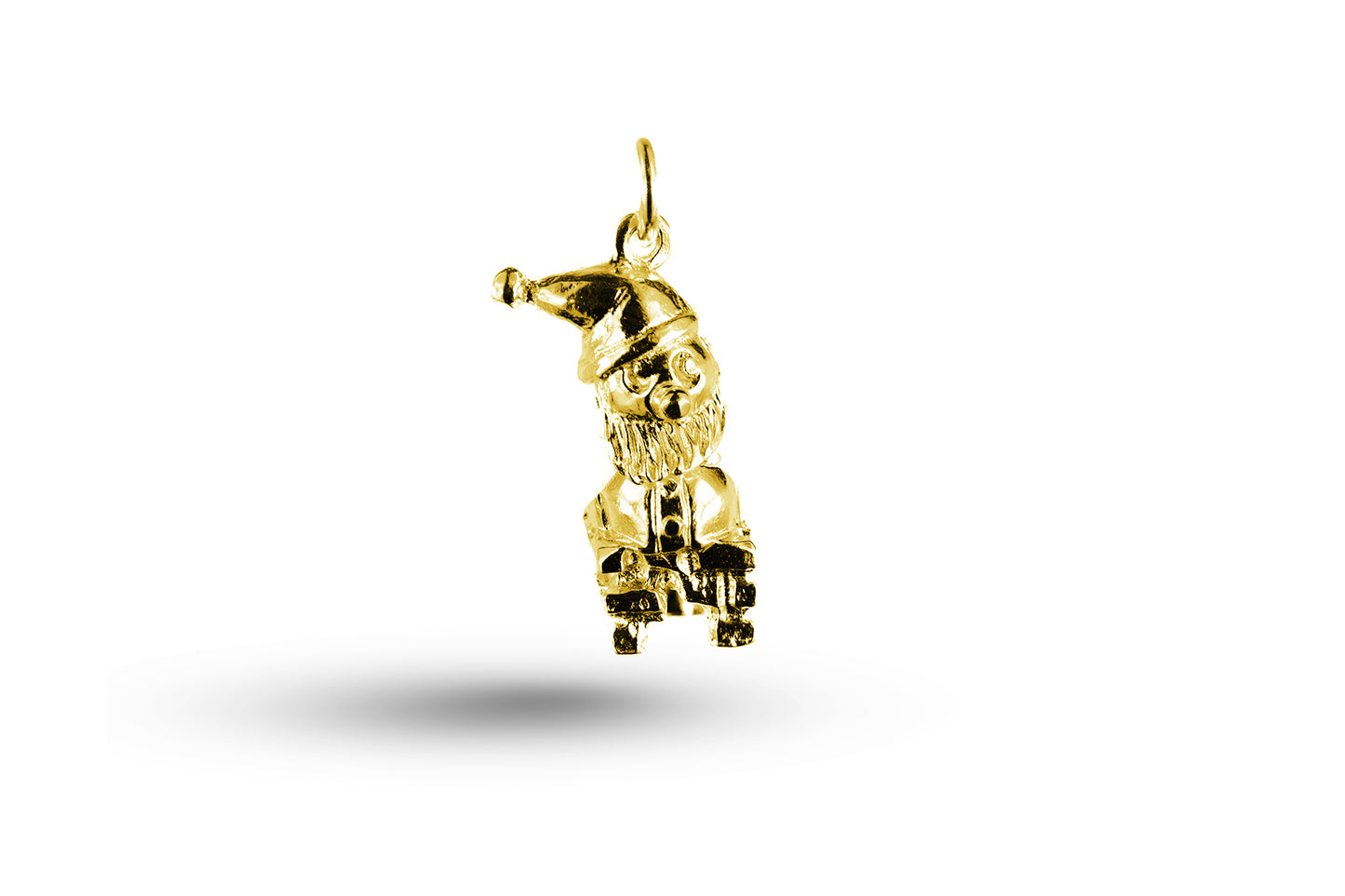 Yellow gold Heavy Father Christmas in Chimney charm.