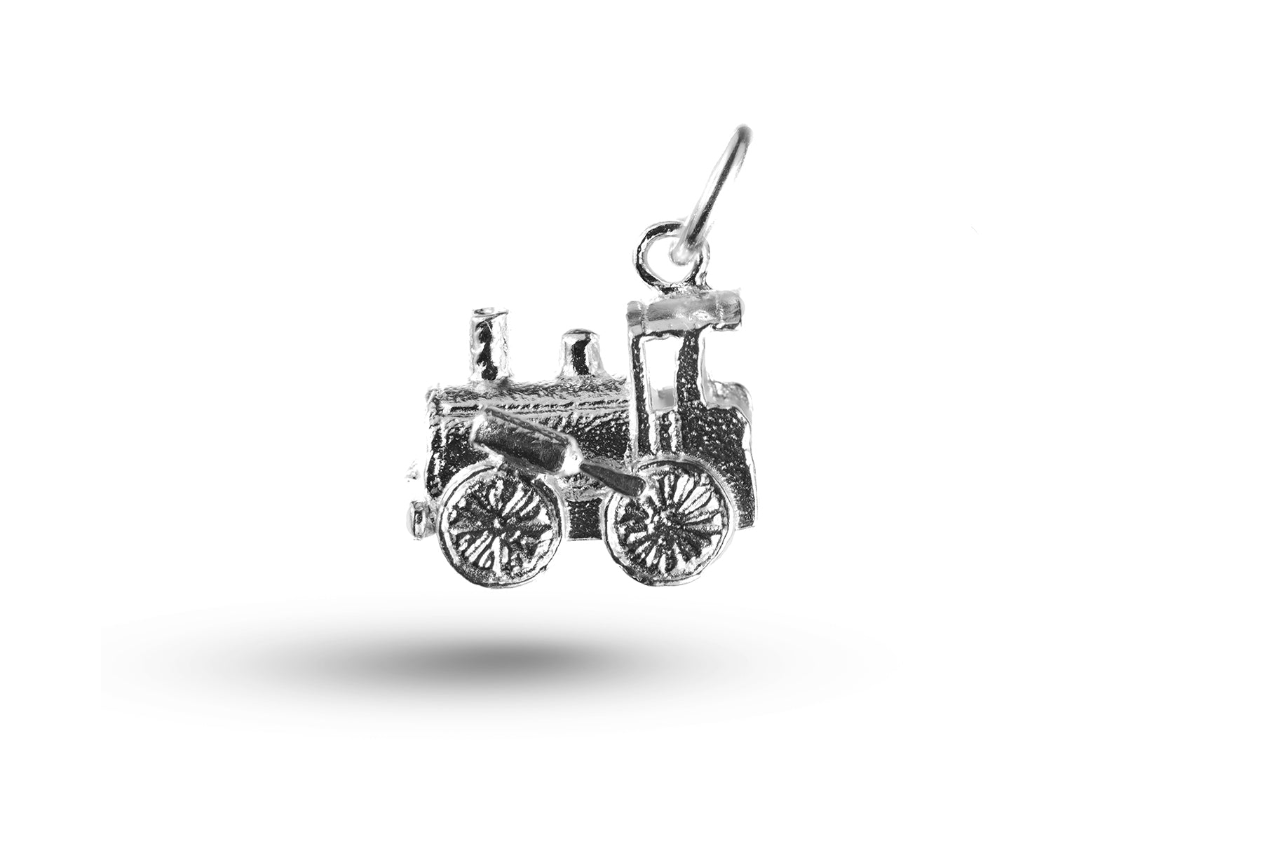 White gold Train charm.