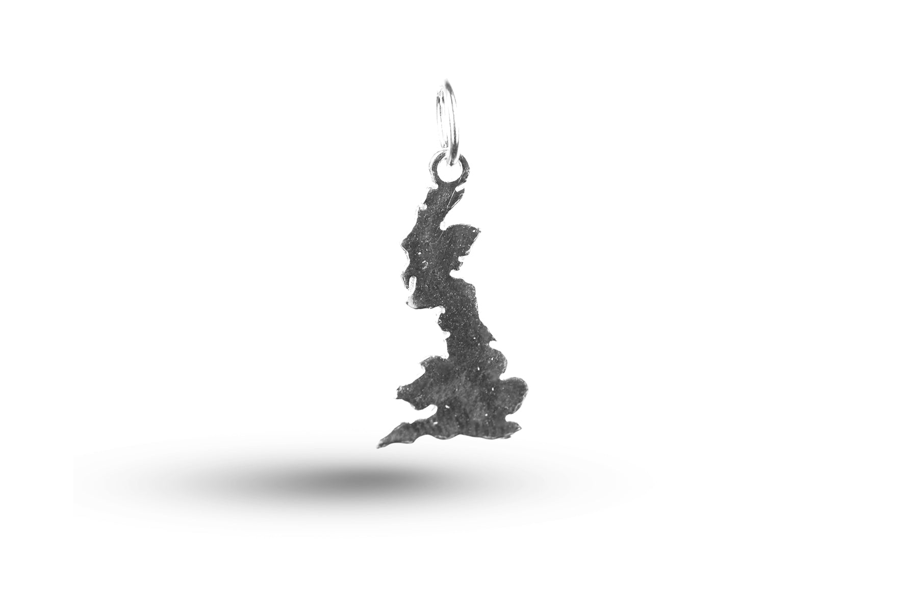 White gold Map of Britain charm.